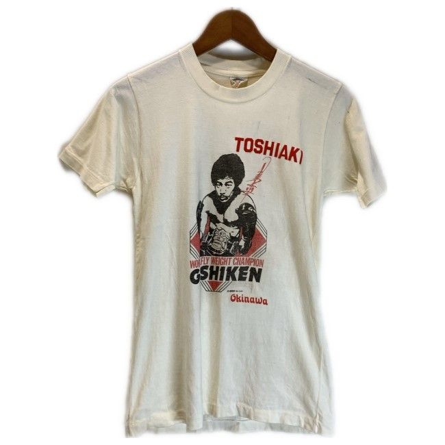 【中古】　Tシャツ　70s vintage　70年代　OLD　半袖　トップス　具志堅用高　ボクサー　プリント　日本製　古着　/1953