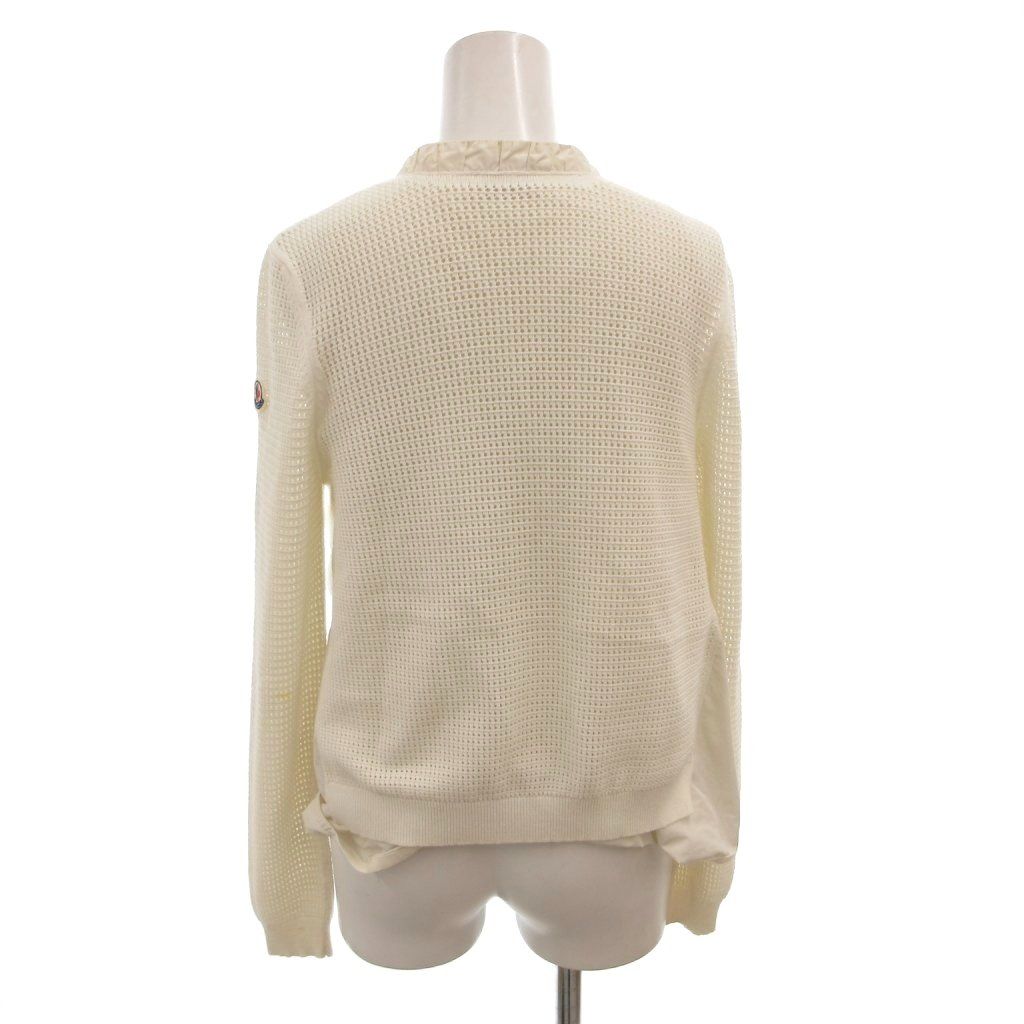 モンクレール MONCLER ニットカーディガン ジップアップ 切替 S 白