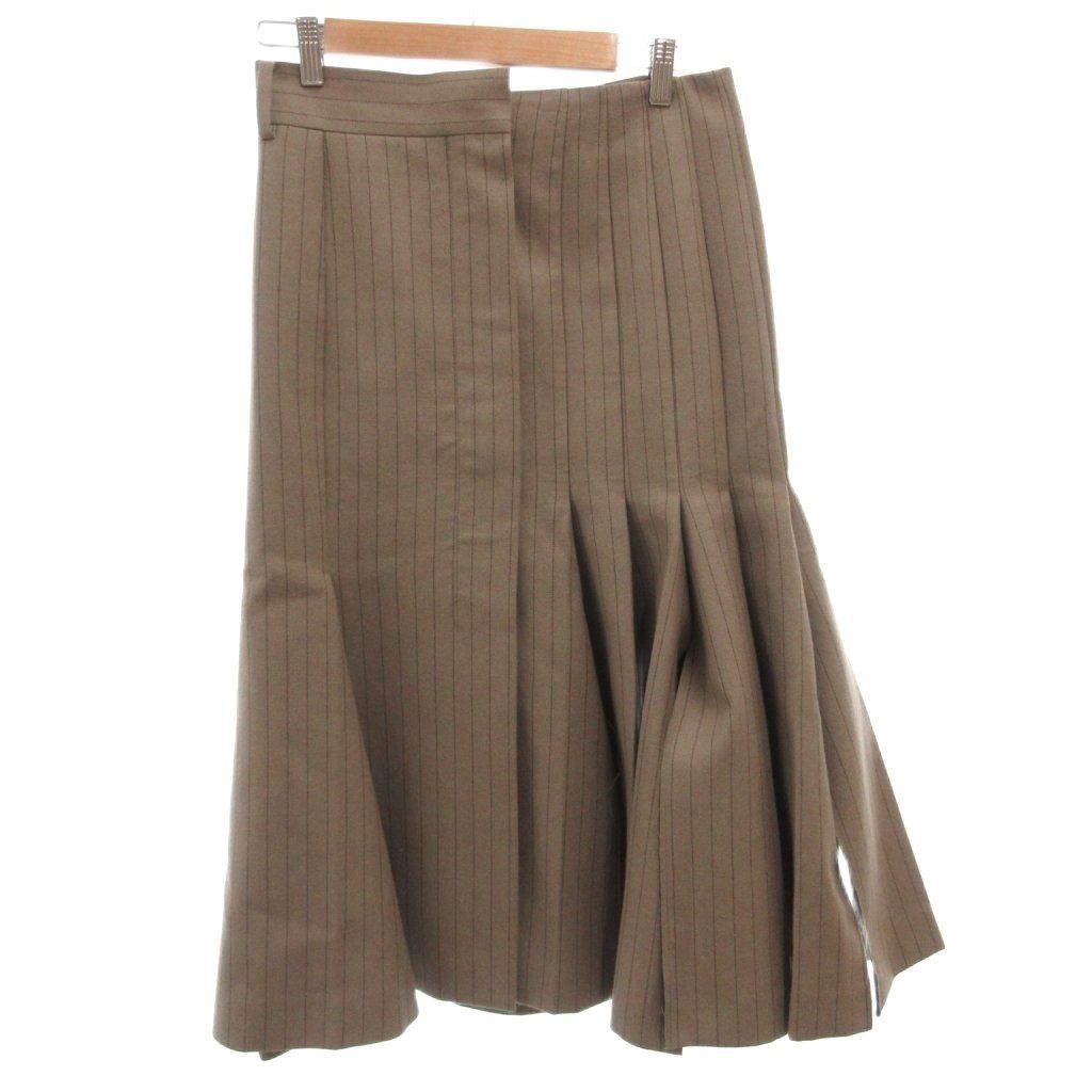 サカイ sacai チョークストライプスカート フレア ロング 2 ベージュ 22-06331 /FF ■GY57