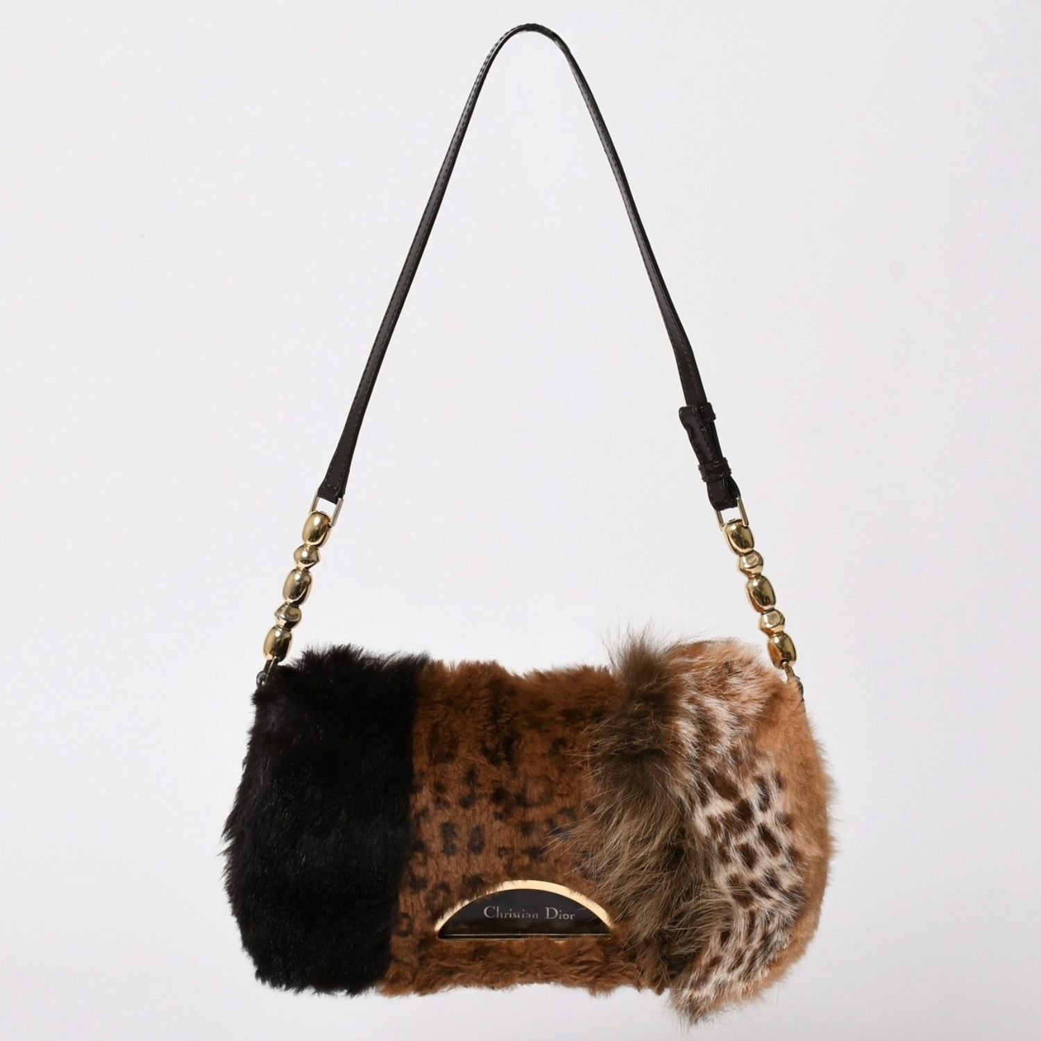 Christian Dior クリスチャンディオール ワンショルダーバッグ MA-0040 マリスパール ラパンファー レザー ガリアーノ期 美品 中古 4a003089