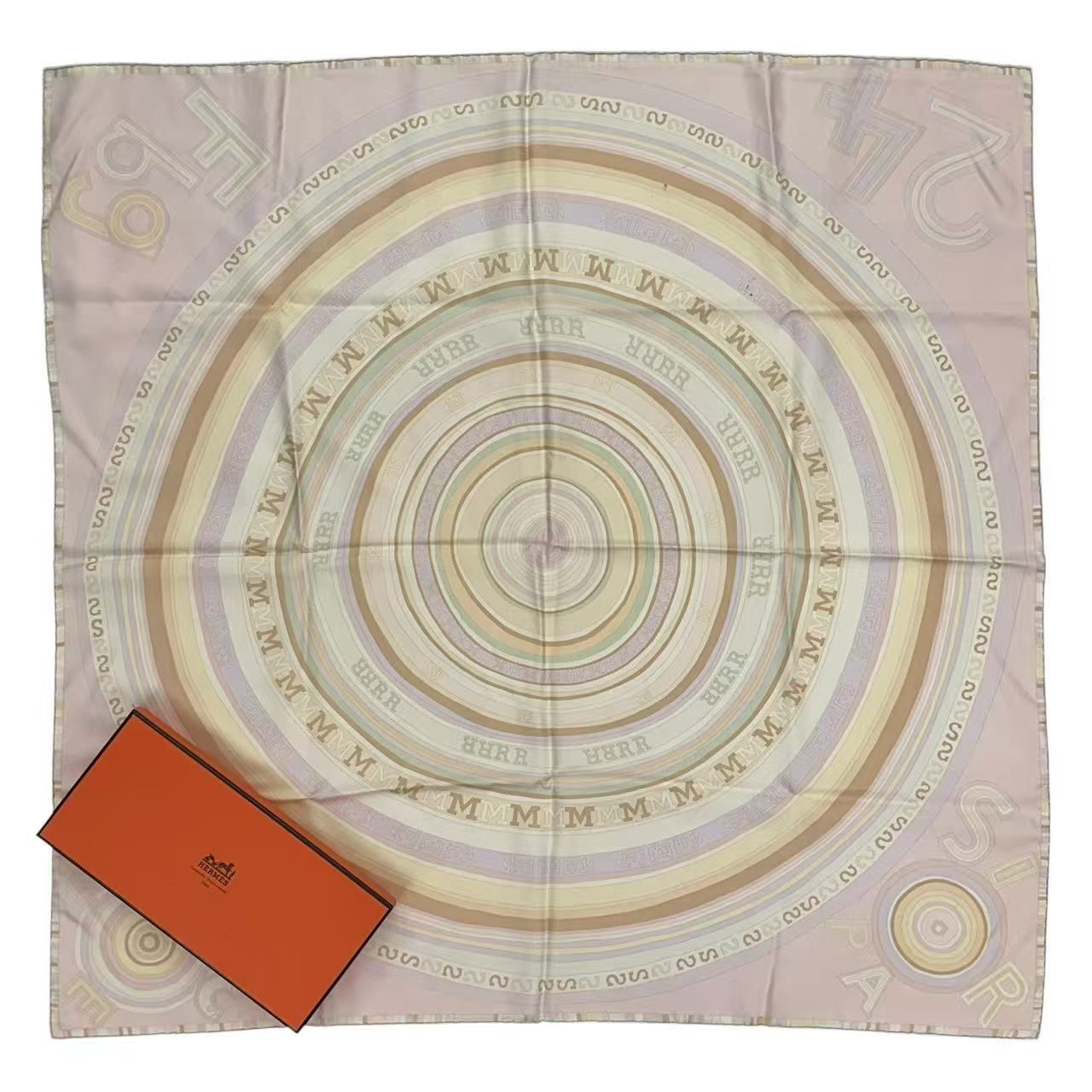 極美品 HERMES エルメス カレ90 スカーフ シルク Tohu Bohu トユ・ボユ/混沌 ピンク