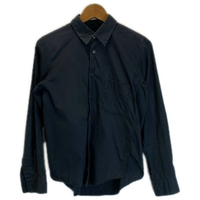 【中古】　COMME des GARCONS　プレーンシャツ　長袖　トップス　レギュラーカラー　胸ポケット　無地　AD2015　日本製　ドメスティック　古着　/1156