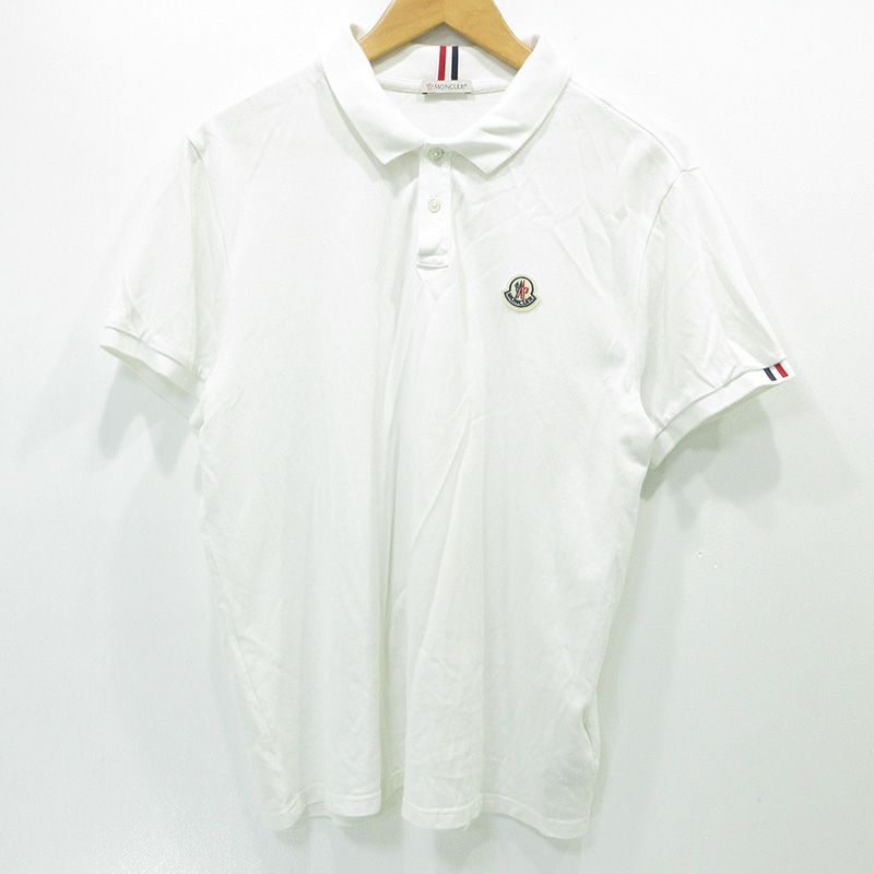 モンクレール ポロシャツ 半袖 襟元 ペイズリー柄 刺繍 ワッペン ホワイト M 三重本店】 中古 MONCLER | モンクレール MAGLIA POLO MANICA CORTA