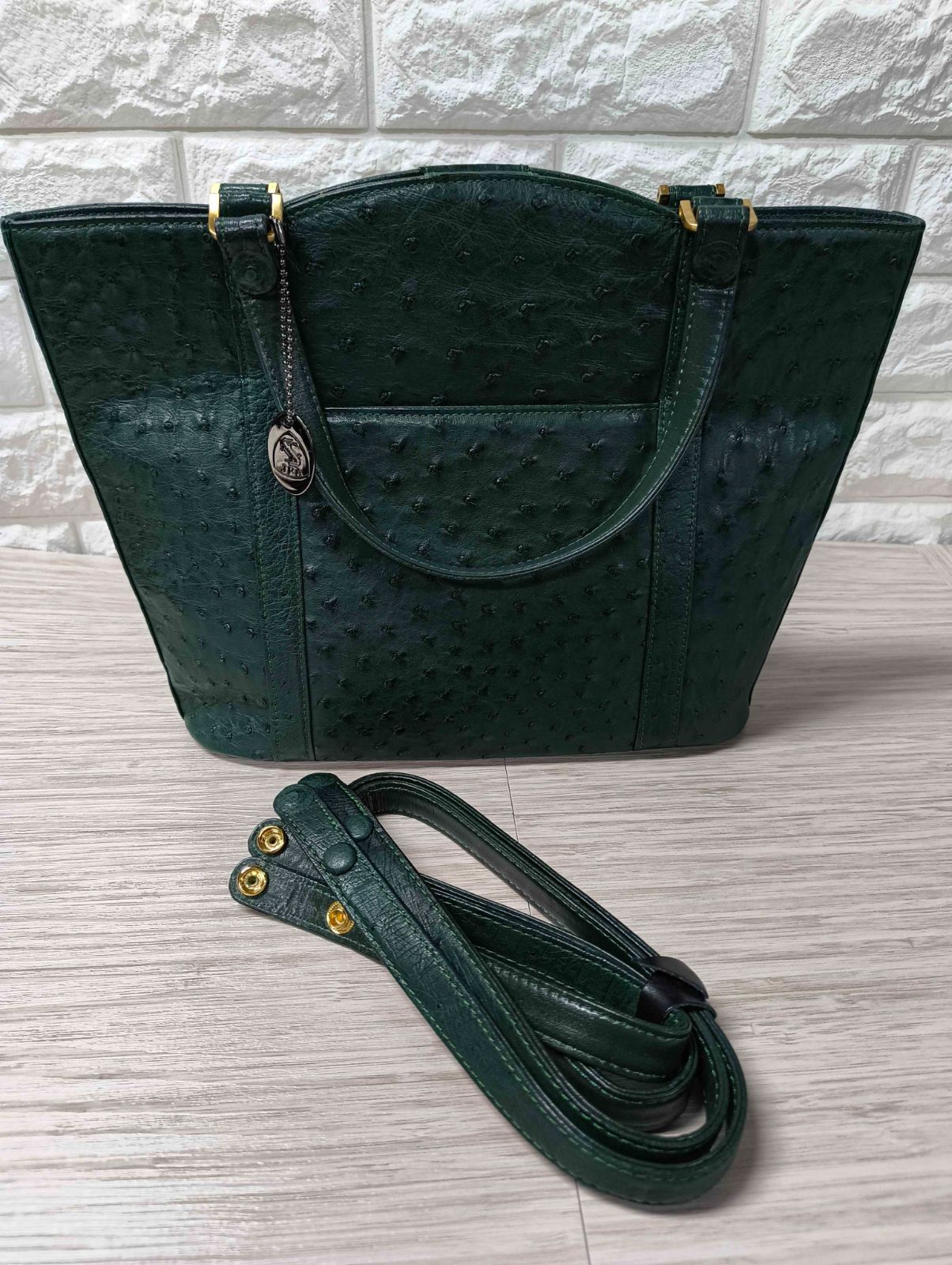 レディース 【美品】 JRA認定 オーストリッチ トートバッグ 