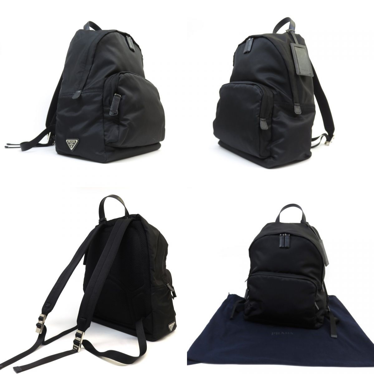美品 PRADA リュック マルチポケット テスートナイロン 黒 【公式通販】