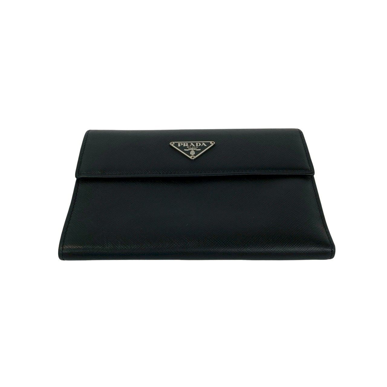 極 美品 PRADA プラダ 三角ロゴ プレート 金具 サフィアーノレザー