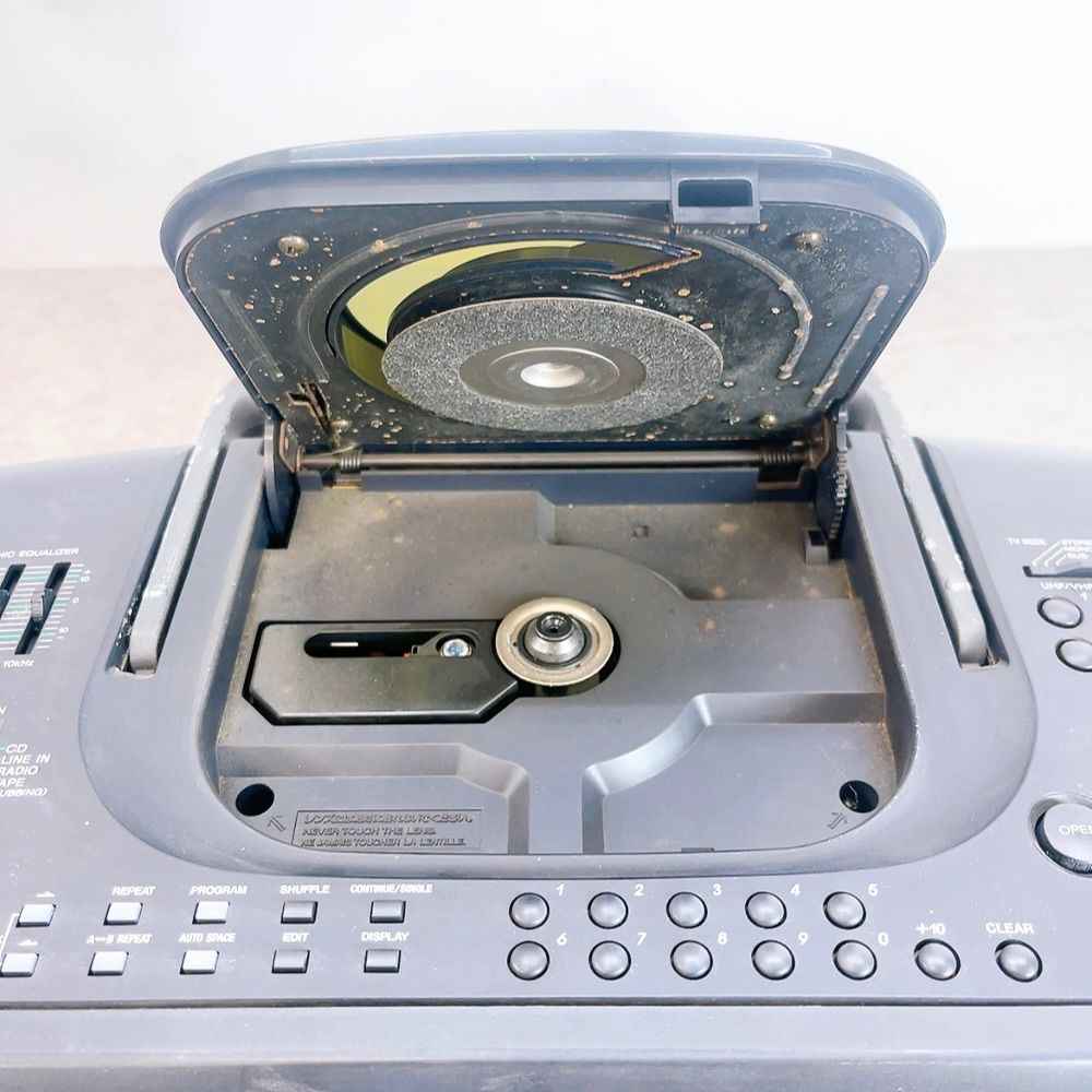 H-1408 SONY CFD-700 ブラック ジャンク 動作未確認 DoDeCaHORN CD