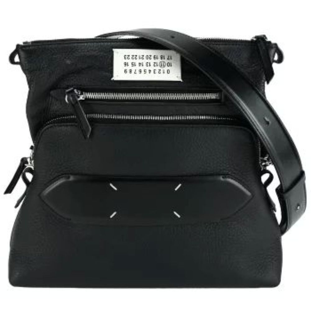 美品 メゾン マルジェラ ソフト 5AC SB1WG0003 レザー ブラック ショルダーバッグ 黒 0601 Maison Margiela