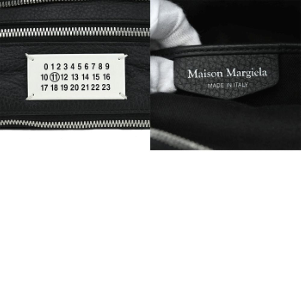 美品 メゾン マルジェラ ソフト 5AC SB1WG0003 レザー ブラック ショルダーバッグ 黒 0601 Maison Margiela
