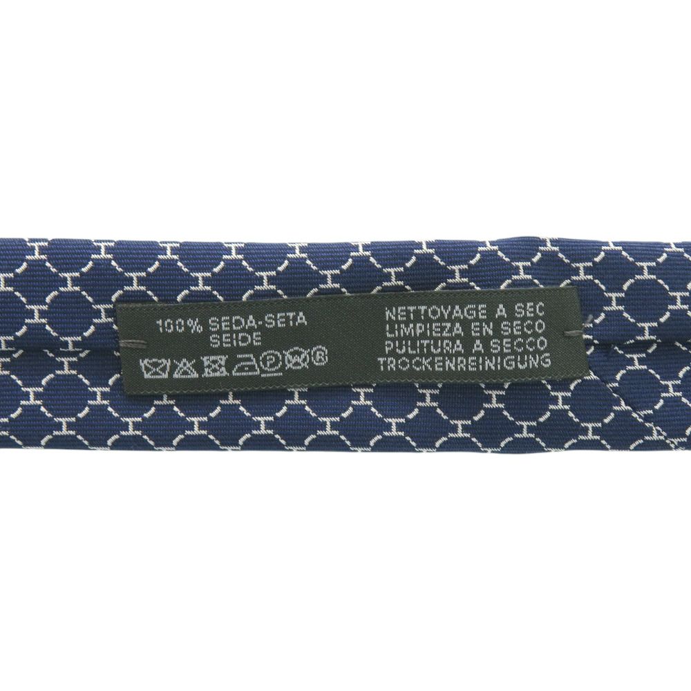 未使用品 エルメス Hロゴ Hシュヴァル パンク 339319T シルク マリン