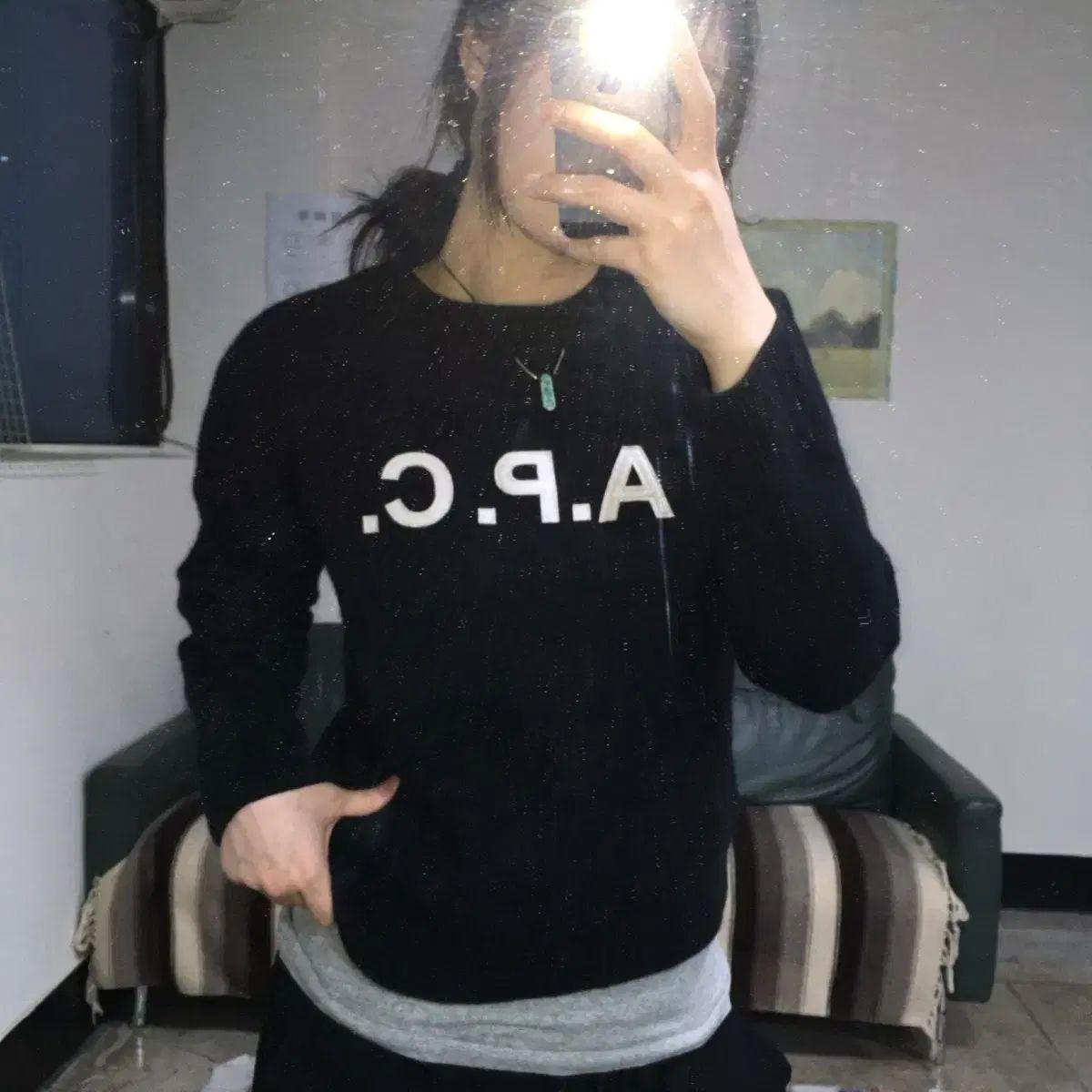 トゥーティー/A9 A.P.C. アーペーセー ビックロゴ ニット セーター ブラック