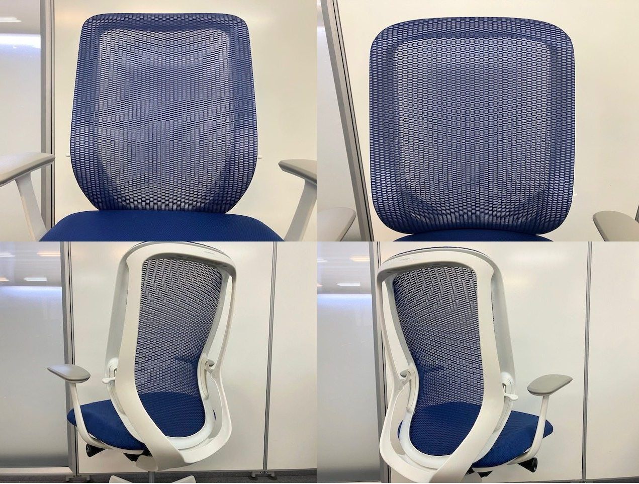 【東京都限定送料2200円も可】オカムラ　シルフィーチェア　ハイバック　固定肘　メッシュ　ミディアムブルー　2021年製　在宅
