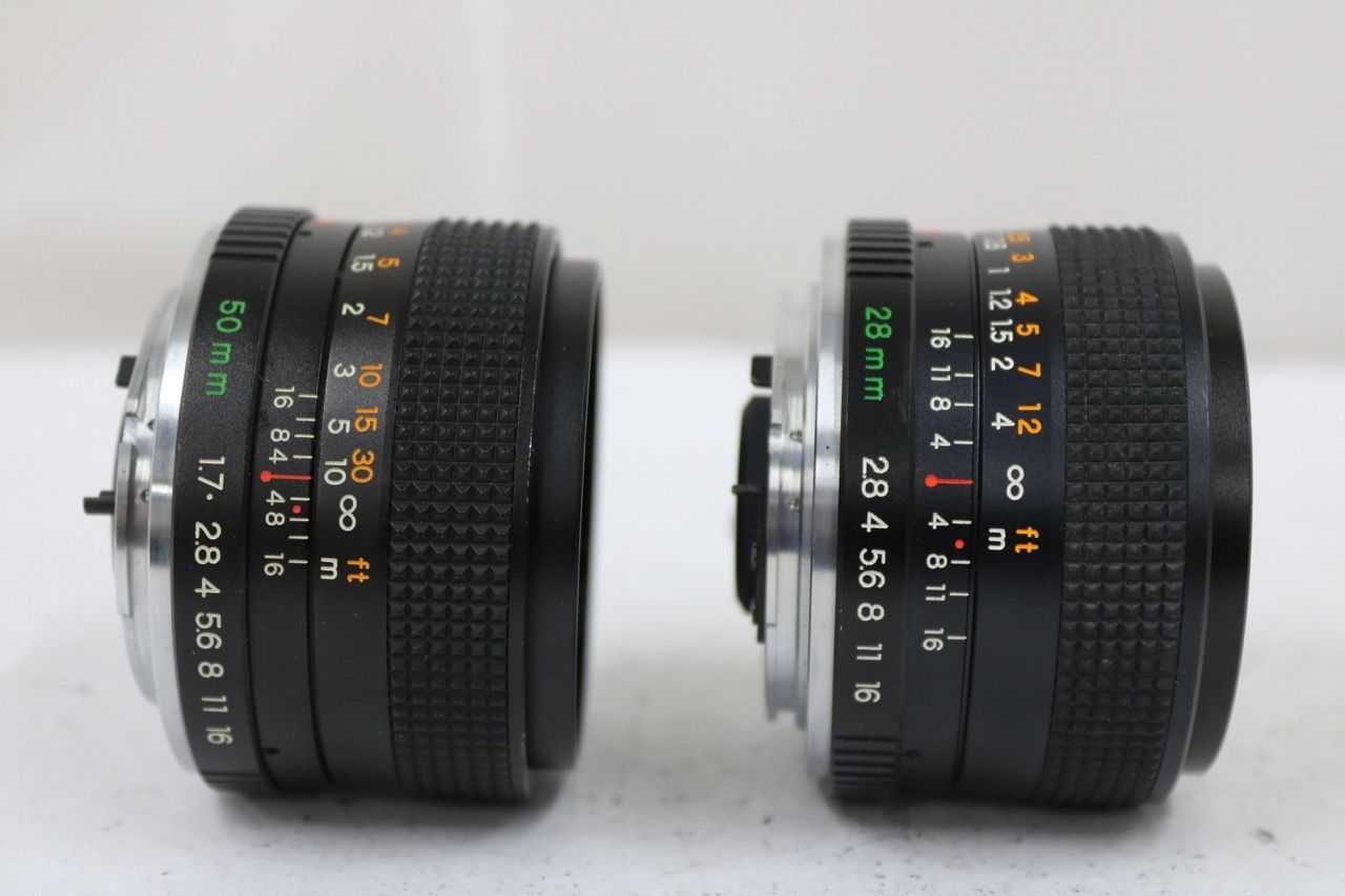 【返品保証】 【2点まとめ売り】ヤシカ Yashica ML 50mm F1.7 ML 28mm F2.8 レンズ e13112
