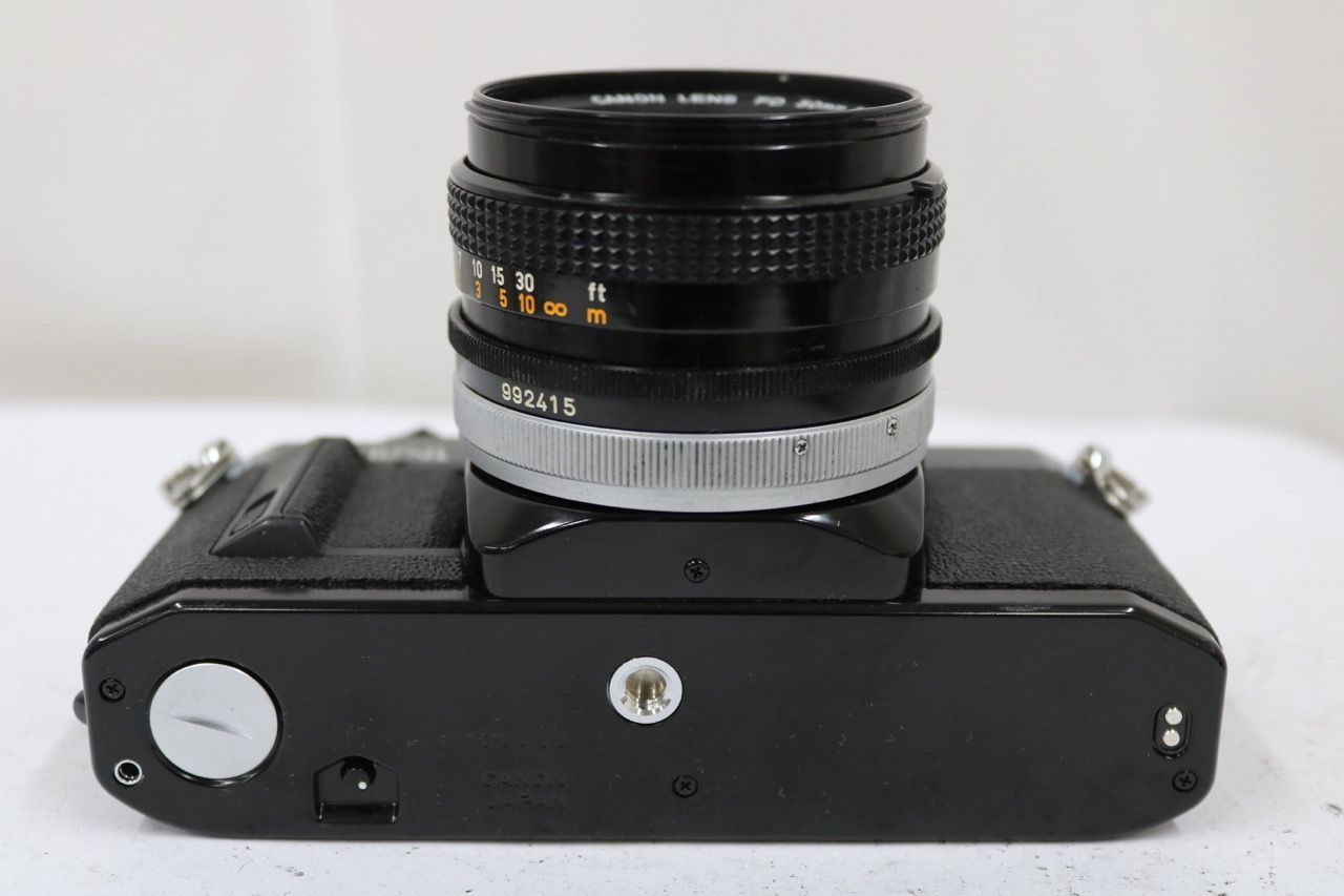 【返品保証】 キャノン Canon AV-1 ブラック FD S.C. 50mm F1.8 ボディレンズセット e13120