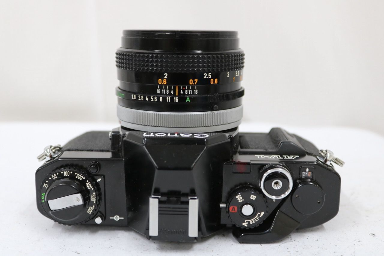【返品保証】 キャノン Canon AV-1 ブラック FD S.C. 50mm F1.8 ボディレンズセット e13120