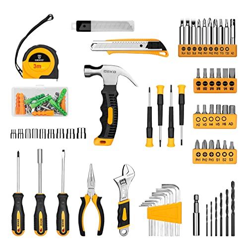 【8V電動ドリル付き】126点組 工具セット ツールセット 工具 日曜大工 DIYセット ドリル 電動工具セット 家庭用 ホームツールセット 家具の組み立て 住まいのメンテナンス用 大工道具セット 便利な収納ケース付きkoe dc01b577