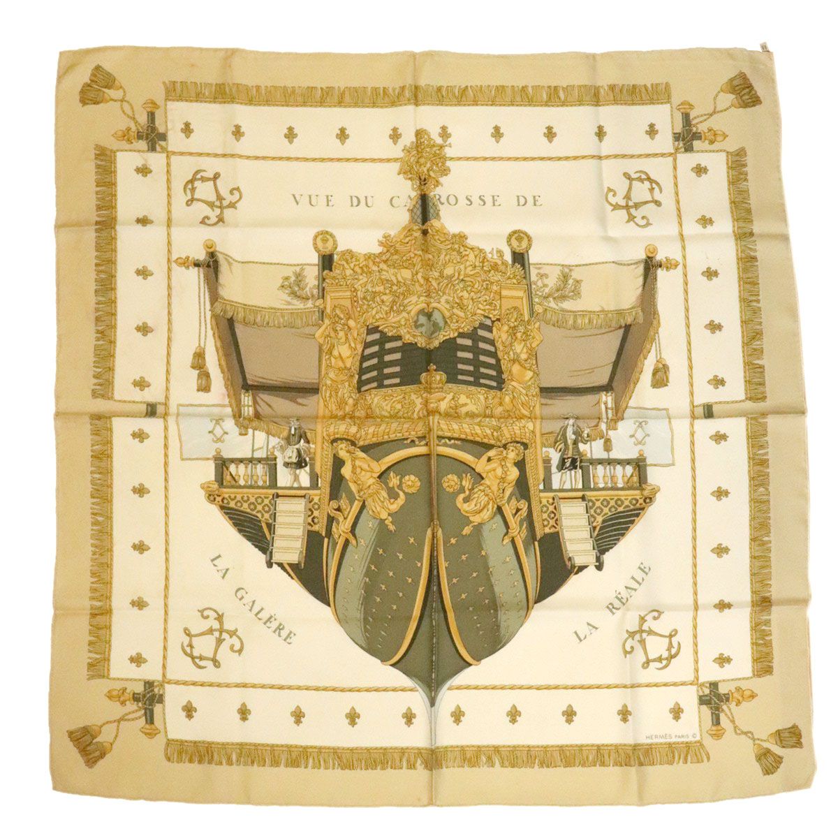HERMES エルメス カレ90 スカーフ VUE DU CAROSSE DE クイーンの戴冠式