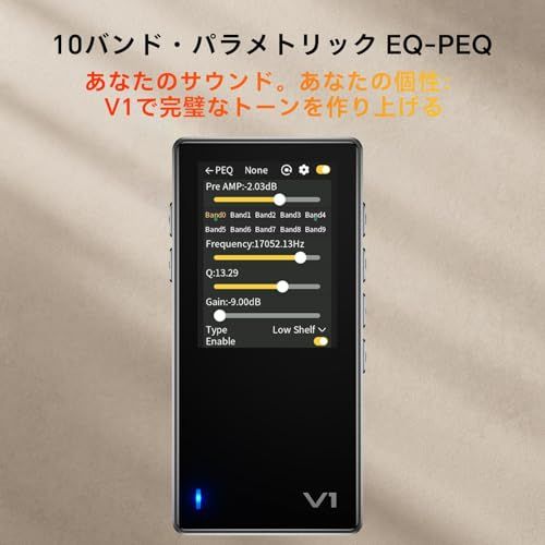 TempoTec Variations V1 ポータブルHiFi音楽プレーヤー、双方向Bluetooth 5.1搭載デジタルオーディオプレーヤー。4.4mm＆3.5mmヘッドフォン端子+黒い背部クリップ/ 09c6b567