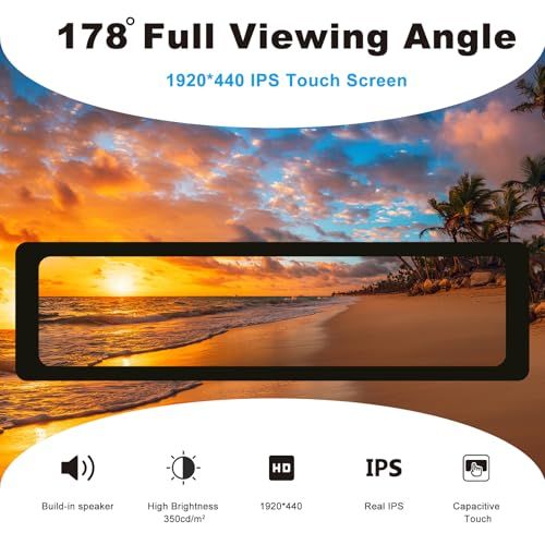 GeeekPi 11.26インチ 静電容量式タッチスクリーンLCD 1920x440 HDMI IPS/ 8c7dc5d9