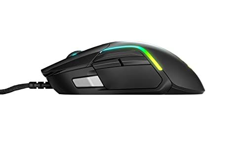 SteelSeries ゲーミングマウス 有線 超軽量 IP54規格 防水 防塵 SuperMeshケーブル 10ゾーンRGBイルミネーション Rival 5 62551/ af5224e3