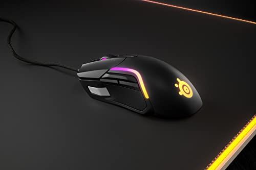 SteelSeries ゲーミングマウス 有線 超軽量 IP54規格 防水 防塵 SuperMeshケーブル 10ゾーンRGBイルミネーション Rival 5 62551/ af5224e3