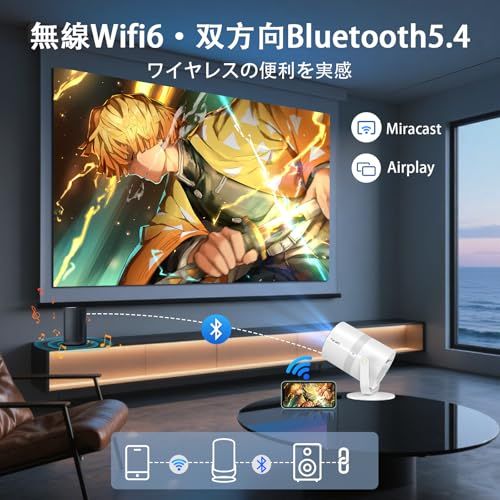 Tecaki プロジエクター 家庭用【Android TV搭載・自動台形補正・270°回転】 小型 1080P 天井投影 静音 4K対応 25000LM ホームプロジェクター Bluetooth5.4 HiFiスピーカー内蔵 Wifi6 20 7a52bcc6