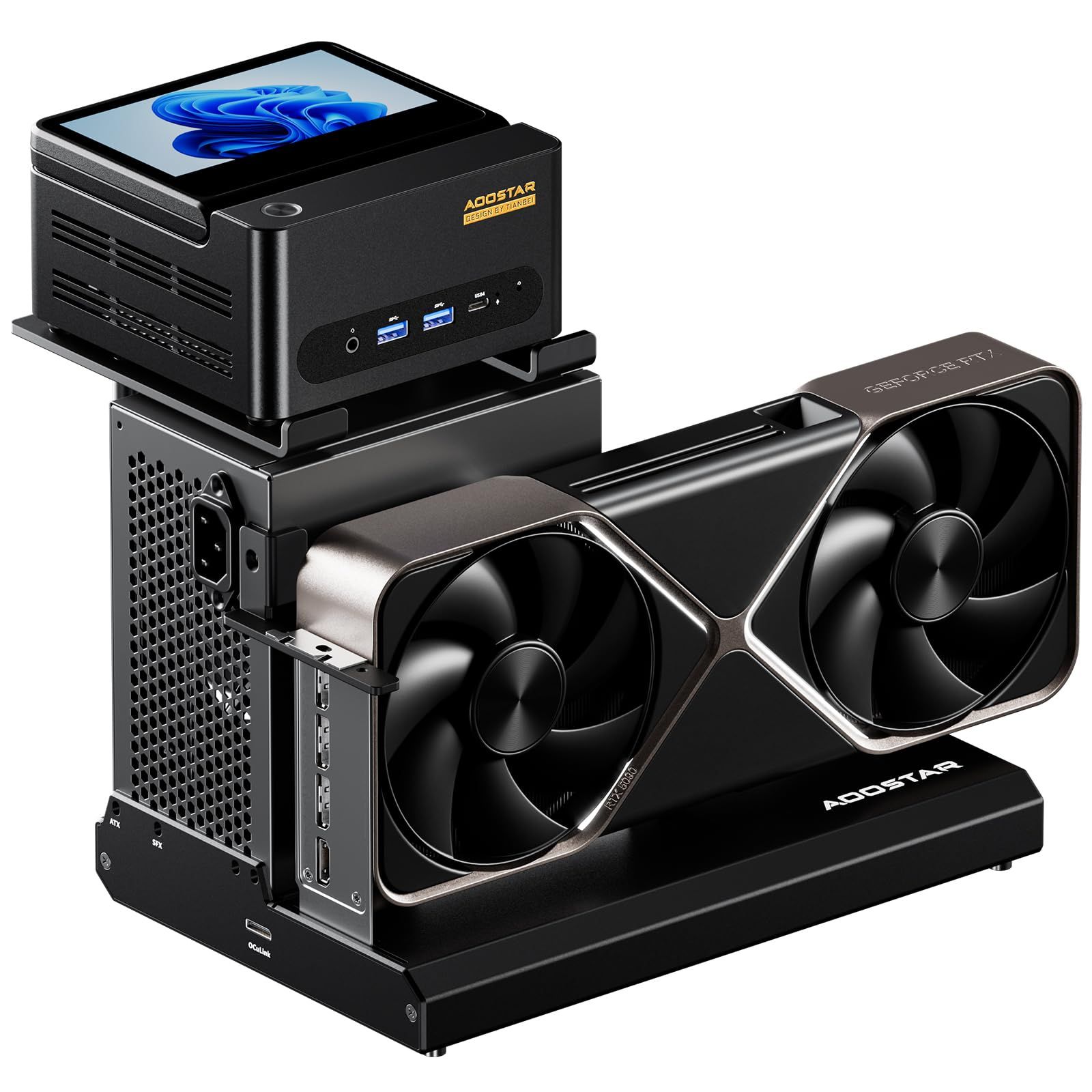 AOOSTAR EG01 外付けGPU ドッキングステーション, OCuLink インターフェース搭載 - PCIe 4.0 x4 64Gbps 高速伝送，オープンフレーム設計 (EG01、 OCULink)/ 681879e5