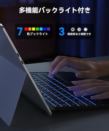 Omikamo サーフェス プロ キーボード ワイヤレス Surface Pro 3/4/5/6/7/7+対応 JIS標準日本語配列 Surface キーボードBluetooth 5.3 トラックパッド付き Typ-C充電式 カバー兼用 薄型 a90229f3