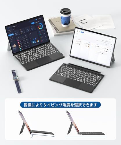 Omikamo サーフェス プロ キーボード ワイヤレス Surface Pro 3/4/5/6/7/7+対応 JIS標準日本語配列 Surface キーボードBluetooth 5.3 トラックパッド付き Typ-C充電式 カバー兼用 薄型 a90229f3