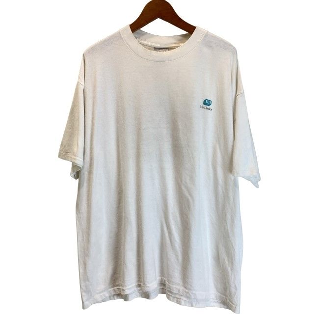 【中古】　ONEITA　Tシャツ　90s vintage　90年代　OLD　半袖　トップス　クルーネック　プリント　Med-Index　アドバタイジング　オーバーサイズ　USA製　古着　/7309