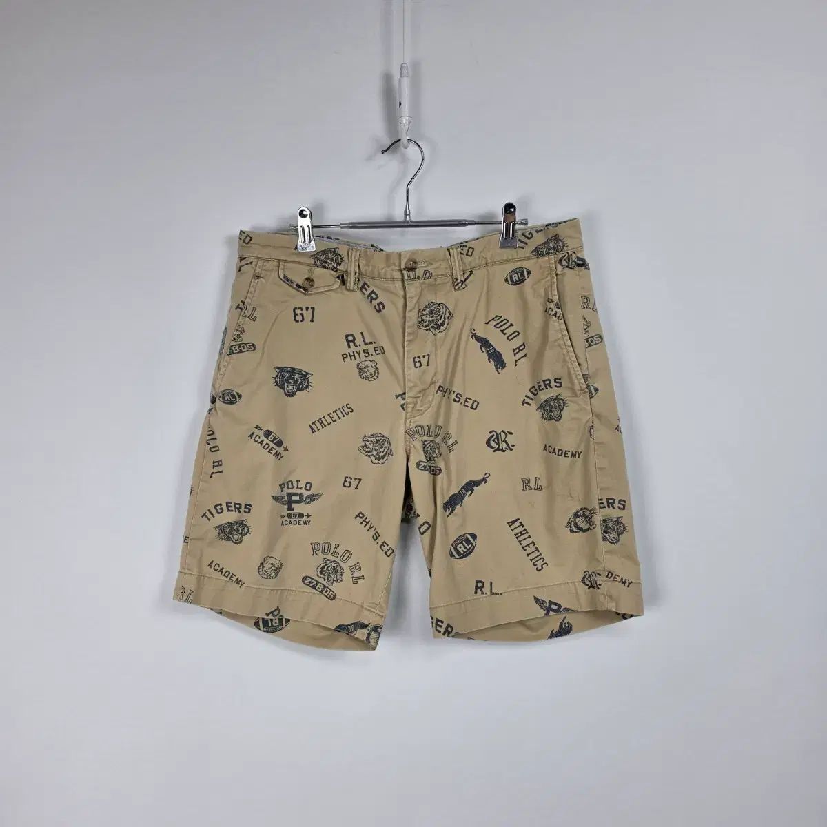 ハングルタグ正規品) ポロラルフローレン ベージュ パータン ストレッチ ハーフパンツ メンズ 36インチ 0528