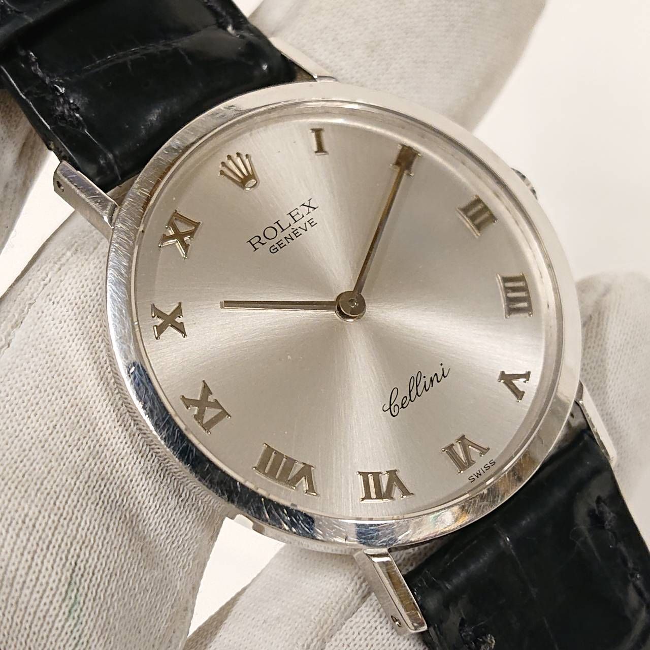 ROLEX　4112　CELLINI　Hand-Winding　ロレックス チェリーニ 手巻き 腕時計 ヴィンテージ メンズ K18WG