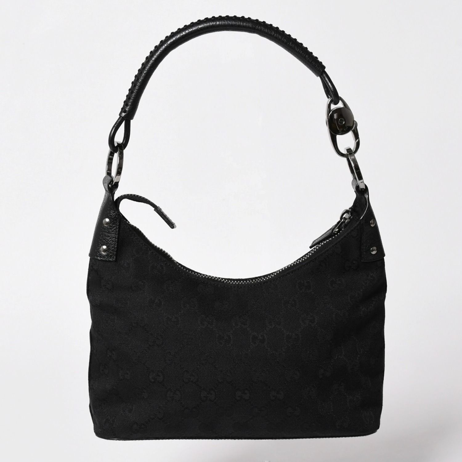極美品 GUCCI グッチ ワンショルダーバッグ GGキャンバス 115002 ブラック シルバー金具 中古 4a002020 極美品 GUCCI グッチ ワンショルダーバッグ GGキャンバス 115002 ブラック シルバー金具 中古 4a002020