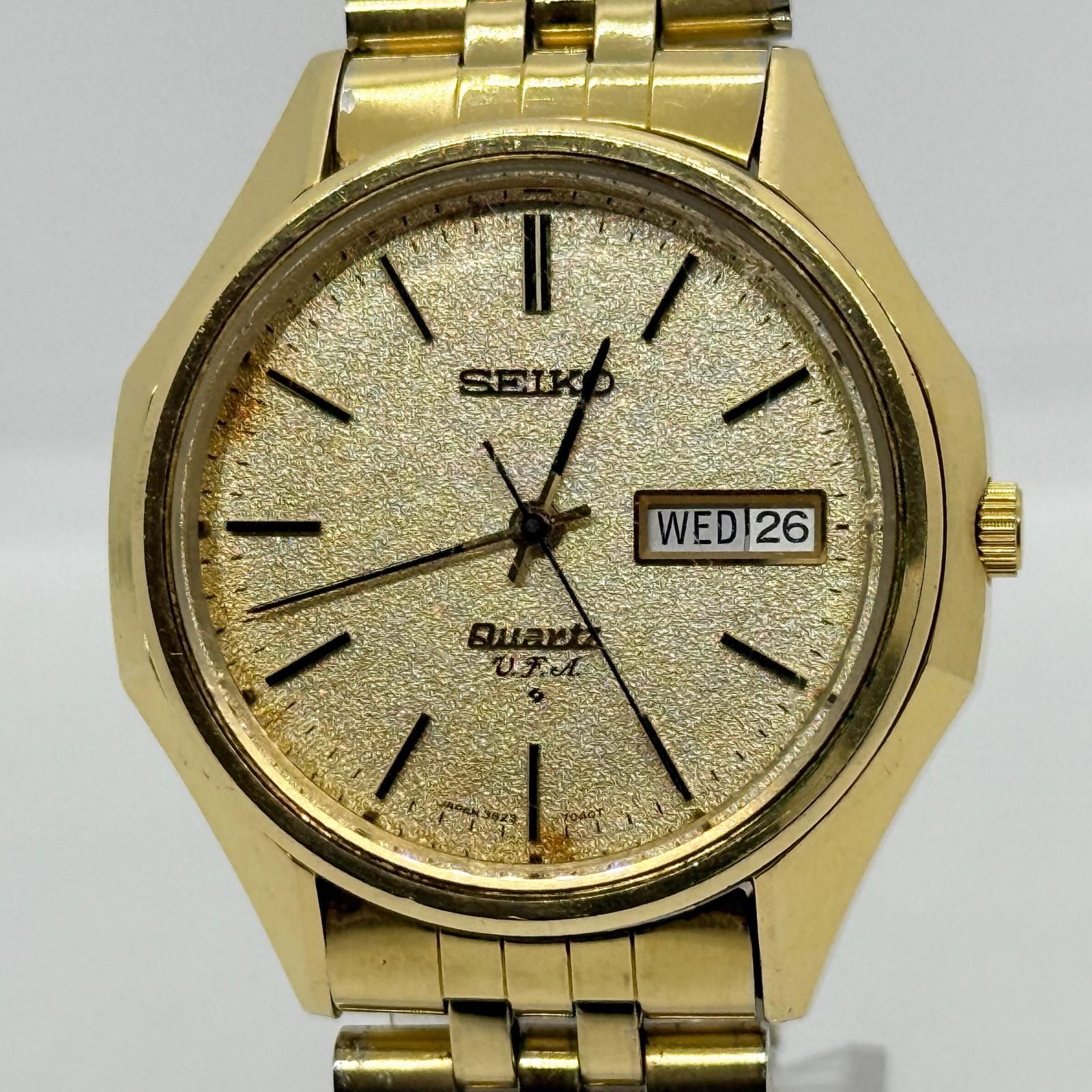 SEIKO セイコー V.F.A 3823-7040 ゴールド QZ メンズ 腕時計 稼働品