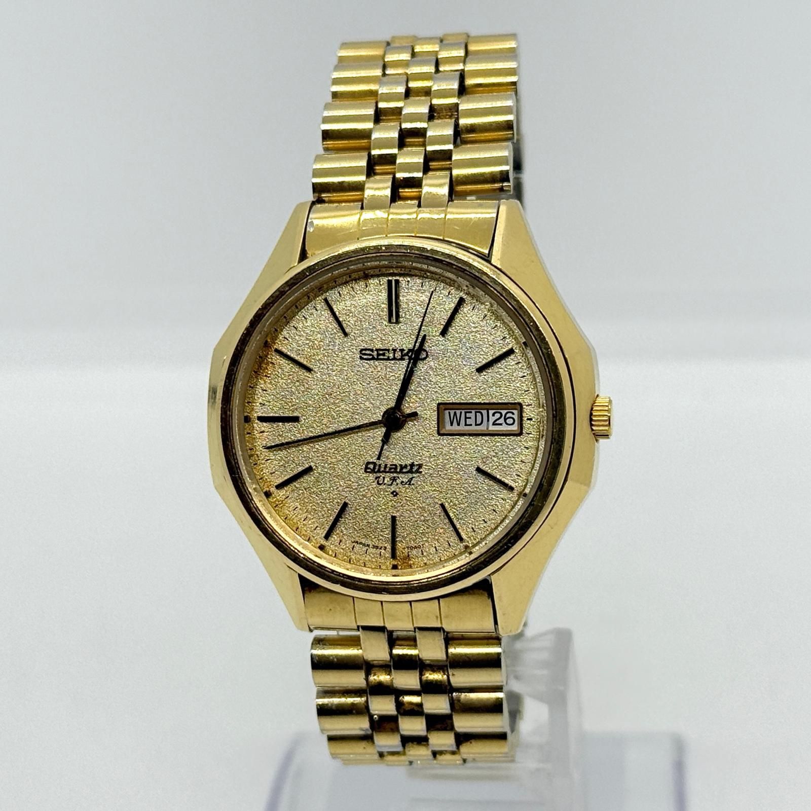 SEIKO セイコー V.F.A 3823-7040 ゴールド QZ メンズ 腕時計 稼働品 SEIKO セイコー V.F.A 3823-7040 ゴールド QZ メンズ 腕時計 稼働品