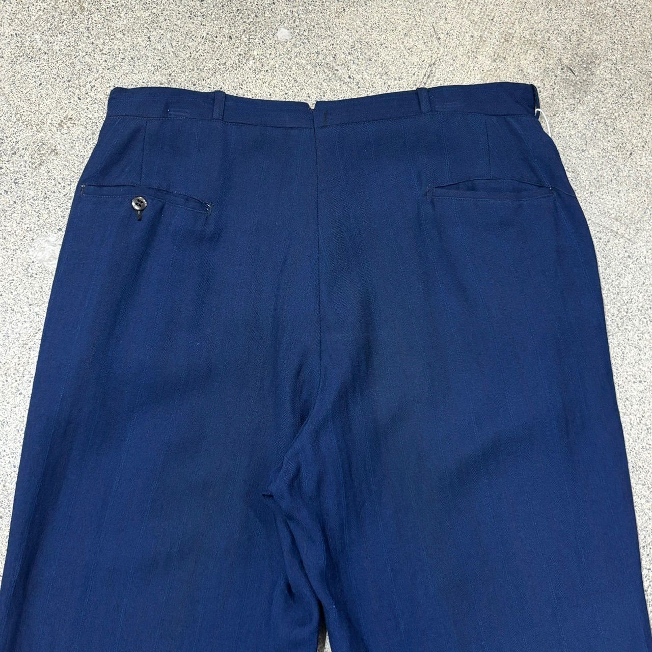 【Unknown】30~50s NAVY Rayon Gabardine Slacks W34 L30 【Unknown】30~50s NAVY Rayon Gabardine Slacks W34 L30