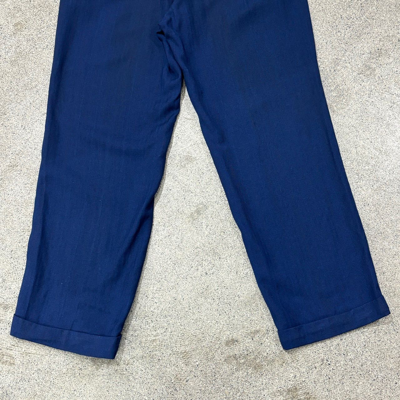 【Unknown】30~50s NAVY Rayon Gabardine Slacks W34 L30 【Unknown】30~50s NAVY Rayon Gabardine Slacks W34 L30