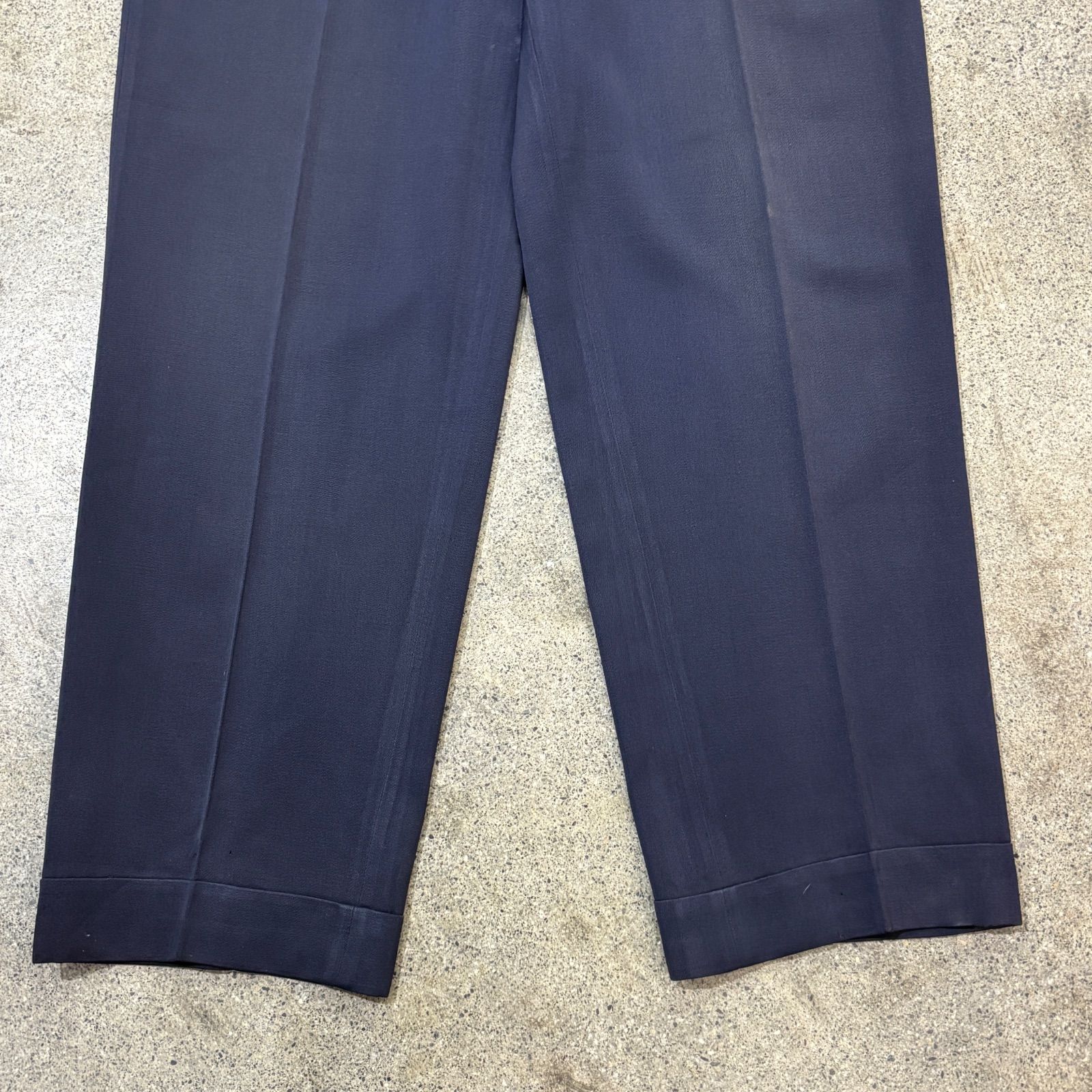 【Unknown】～60s NAVY Rayon Gabardine Slacks W31 L31.5 