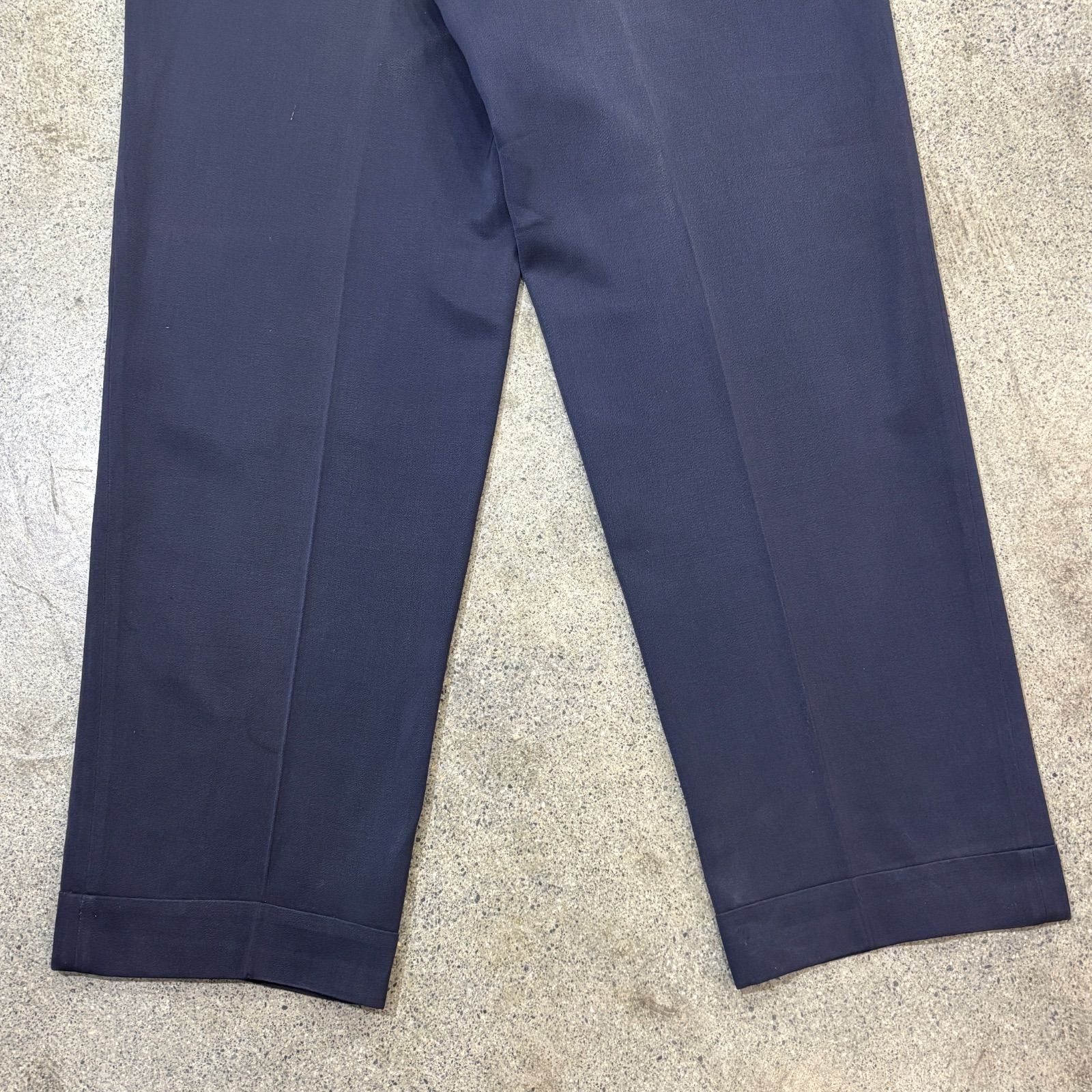 【Unknown】～60s NAVY Rayon Gabardine Slacks W31 L31.5 