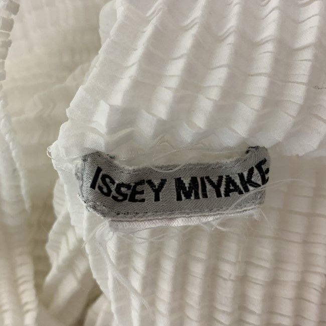 【中古】　ISSEY MIYAKE　トップス　長袖　クルーネック　プリーツ　ストレッチ　無地　ドメスティック　古着　/2496