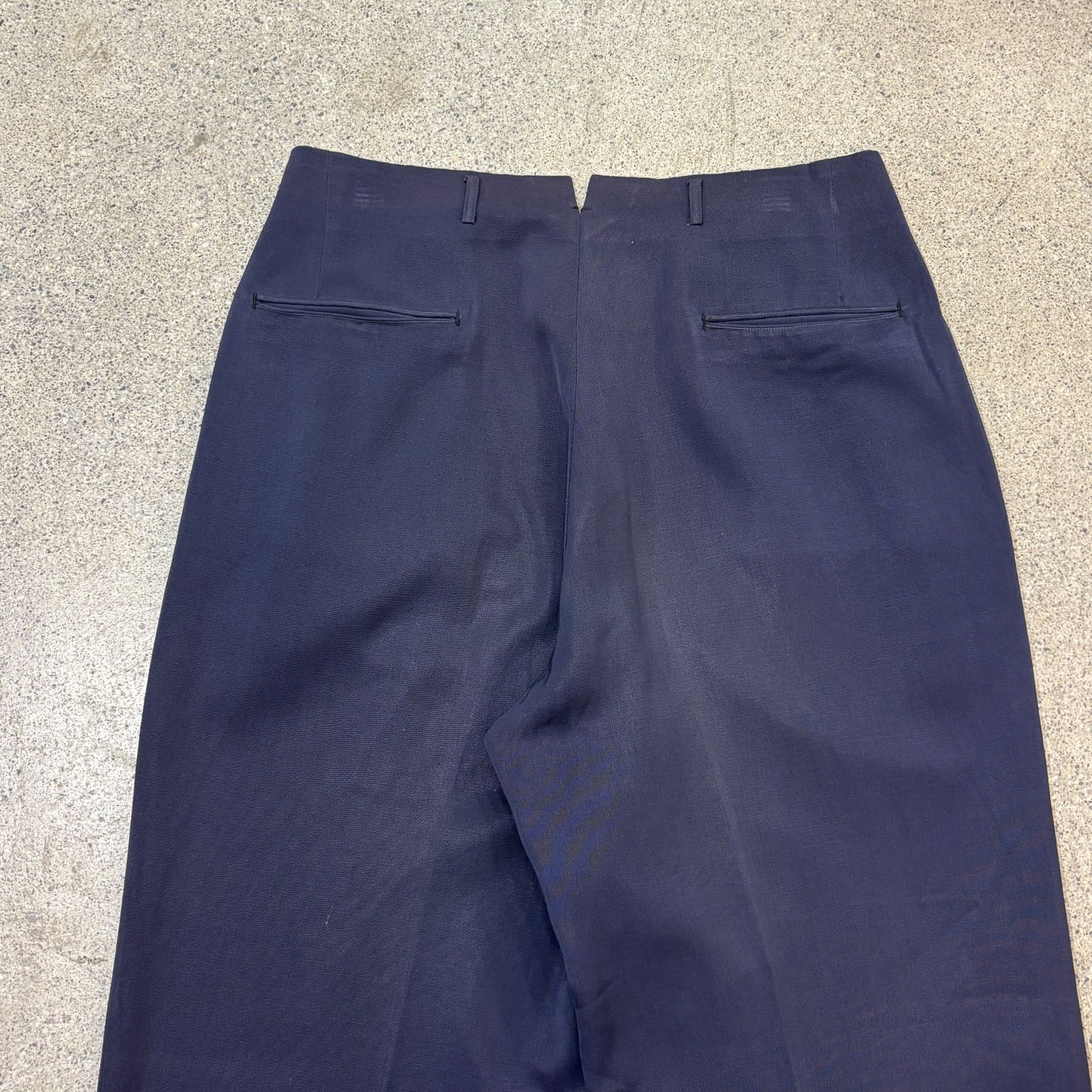 【Unknown】～60s NAVY Rayon Gabardine Slacks W31 L31.5 