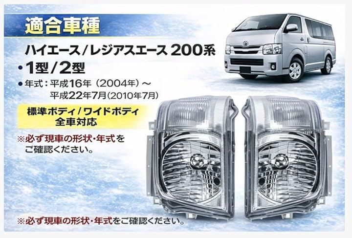 world Imp Motor 互換品トヨタ 用 レジアスエース 200系 ヘッドライト