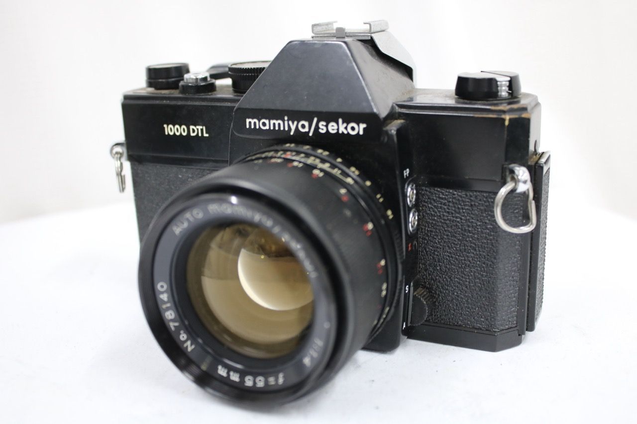 【訳あり品】 【希少】 マミヤ Mamiya 1000 DTL ブラック + Auto Sekor 55mm F1.4 ボディ レンズセット e12998