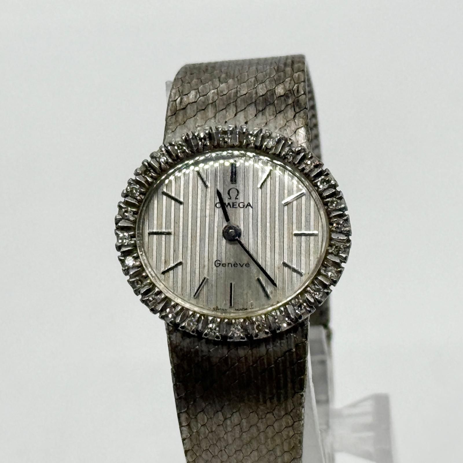 OMEGA オメガ Geneve ジュネーブ シルバー 手巻き レディース 腕時計 訳あり
