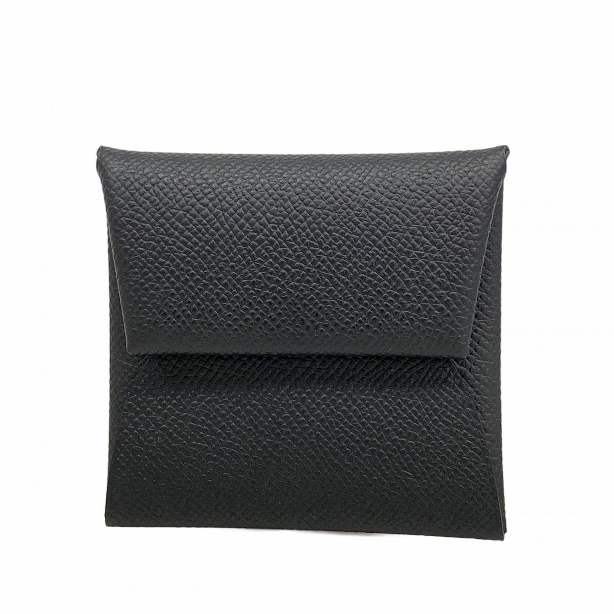【6ee4865】エルメス コインケース バスティア ヴォーエプソン ブラック シルバー金具 W刻印【中古】メンズ レディース ユニセックス