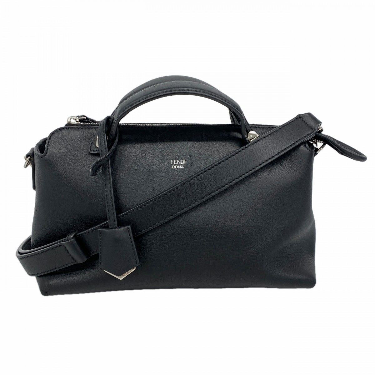 【6ee5092】フェンディ ハンドバッグ バイザウェイ レザー ブラック シルバー金具 2wayバッグ【中古】レディース