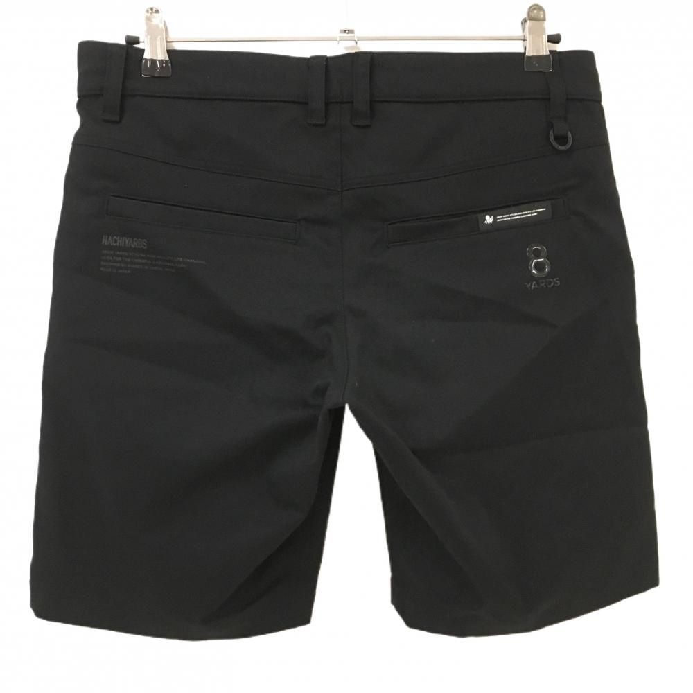 8YARDS ハチヤーズ　メンズ　ゴルフパンツ　オールシーズン用　L ロゴ　黒 超美品】ハチヤーズ ハーフパンツ 黒 前裾ライン ストレッチ メンズ M