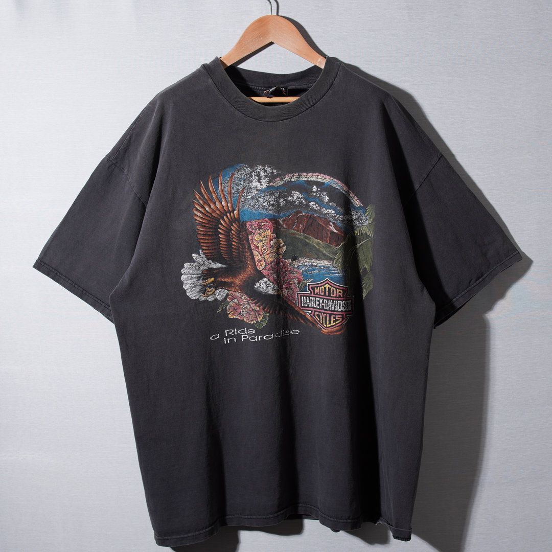 Vintage ハーレーダビッドソン Tシャツ ビッグサイズ ブラック USA製 90s USA製 ハーレーダビッドソン Tシャツ XXL ブラック ハーレーT
