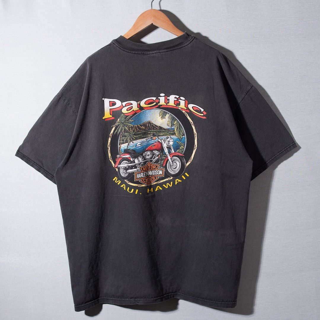 Vintage ハーレーダビッドソン Tシャツ ビッグサイズ ブラック USA製 90s USA製 ハーレーダビッドソン Tシャツ XXL ブラック ハーレーT