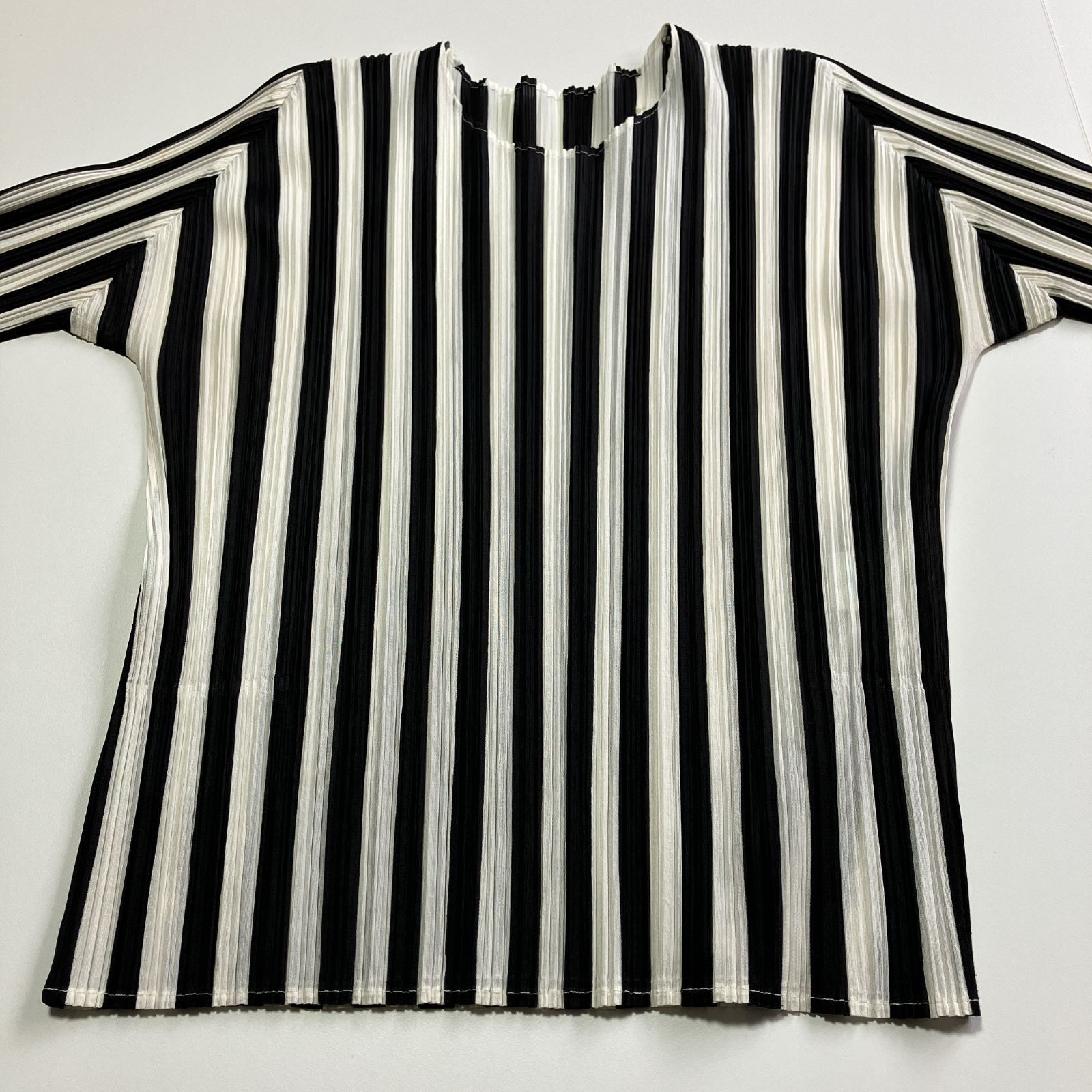 希少サンプル品】PLEATS PLEASE プリーツプリーズ ストライプ トップス